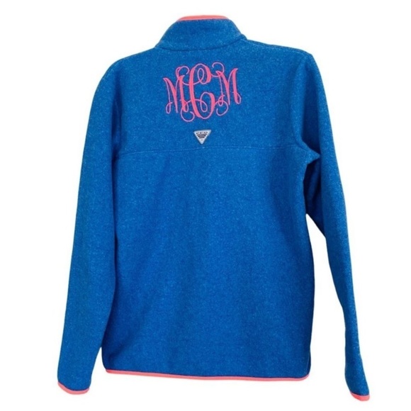 Columbia MCM Monogram Embroidered Fleece Sweater Jacket L - Picture 4 of 13